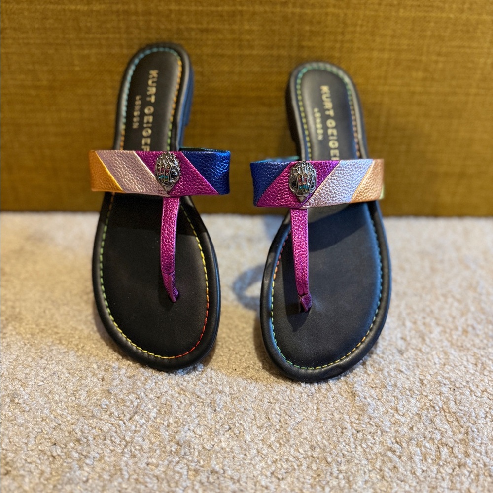Kurt Geiger Multicolor Metallic Toe-Post Sandals